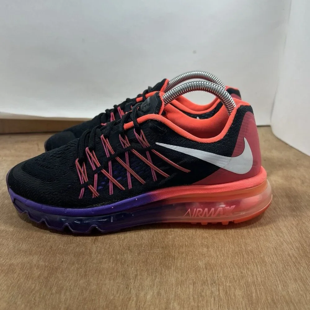 Nike Air Max Shoes Womens Size 8.5 Black Hyper Punch Sneakers Running 698903-006